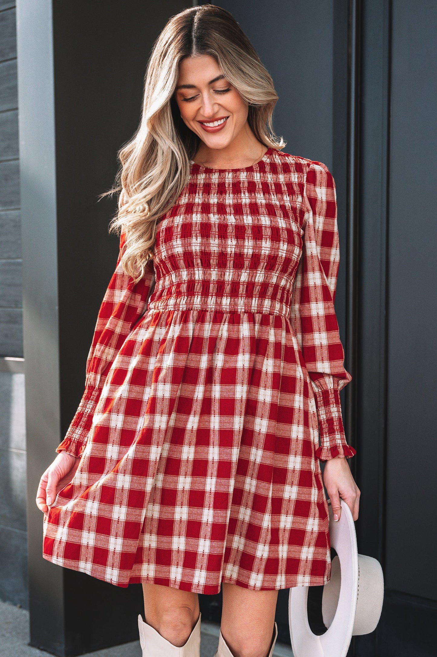 Threaded Pear Amelia Puff Sleeve Mini Dress