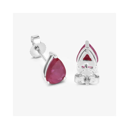 1.60 Ct Pear Pink Ruby Prong 10K gold Teardrop Stud Earrings
