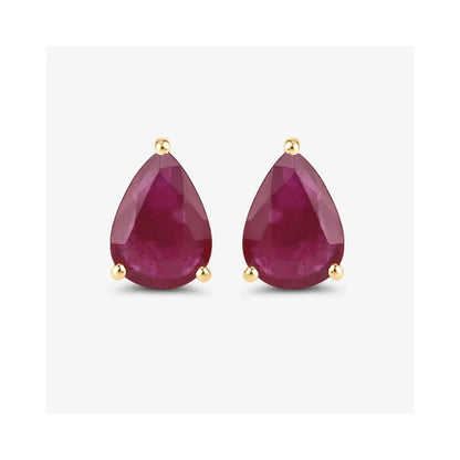 1.60 Ct Pear Pink Ruby Prong 10K gold Teardrop Stud Earrings