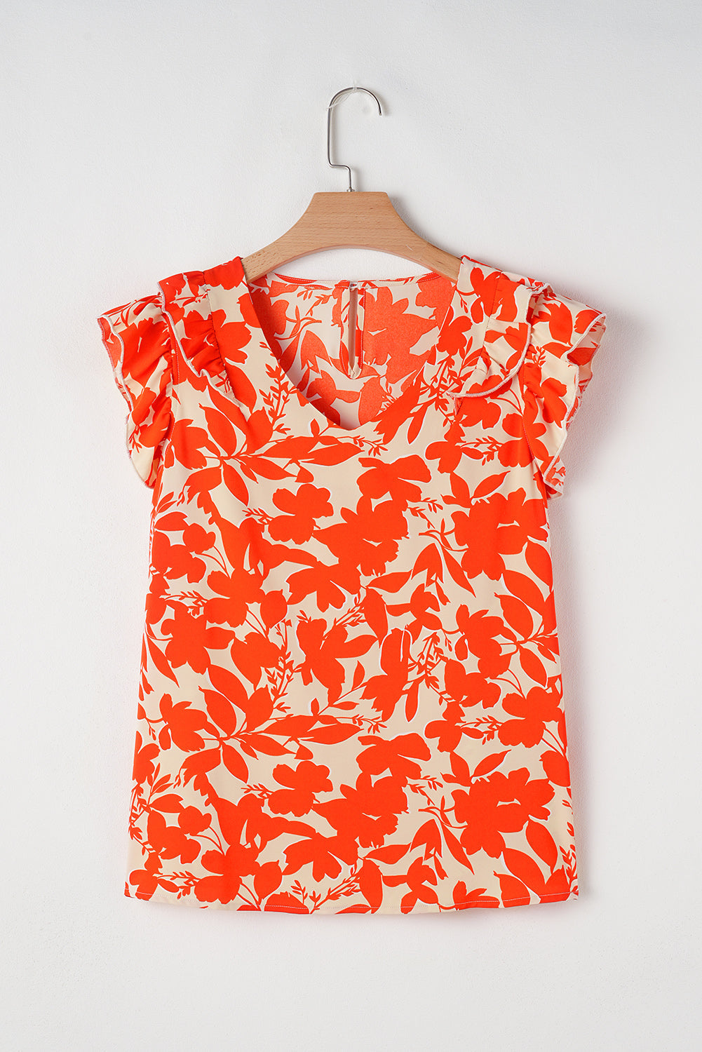 Threaded Pear Keilani Floral Ruffle Sleeve Top