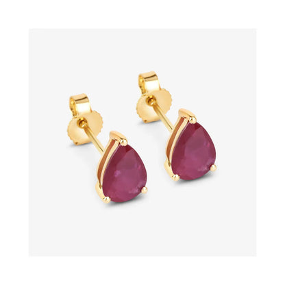 1.60 Ct Pear Pink Ruby Prong 10K gold Teardrop Stud Earrings