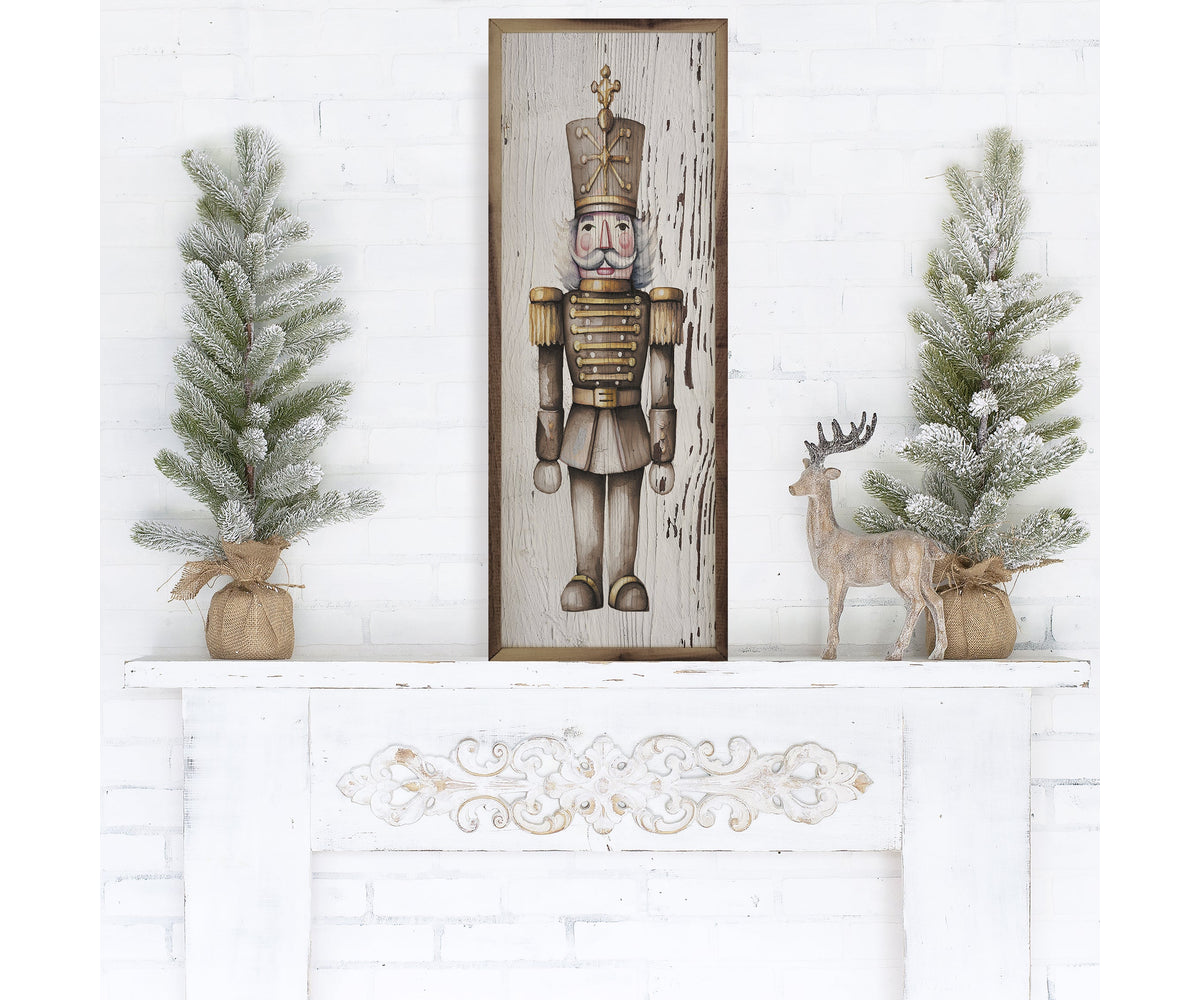 Kendrick Home Gold Nutcracker Whitewash