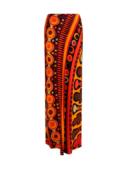 Skirt Solei Satin Orange/Black