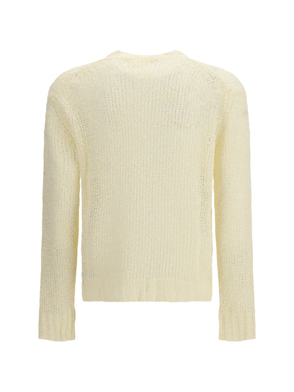 Openwork Sweater Eggshell Linen