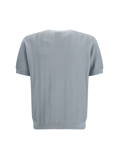 Short-Sleeved Cotton-Silk Sweater