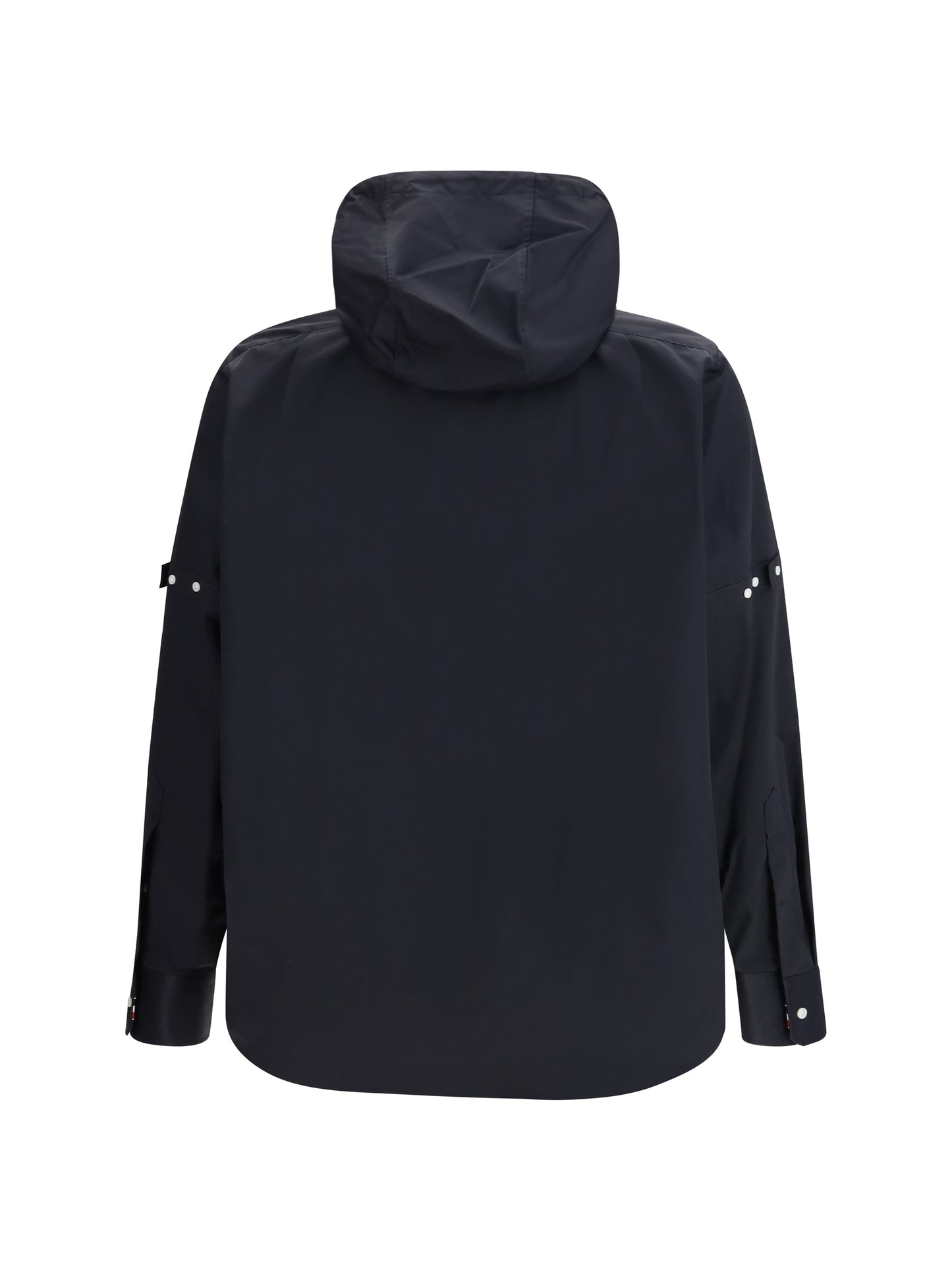 Hooded Shirt Jacket Navy Nylon-Cotton