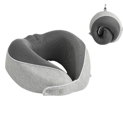 U-Shaped Memory Cotton Travel Pillow with Storage