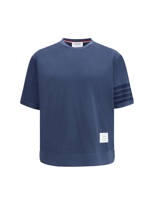 Cotton T-Shirt 4-Bar Navy