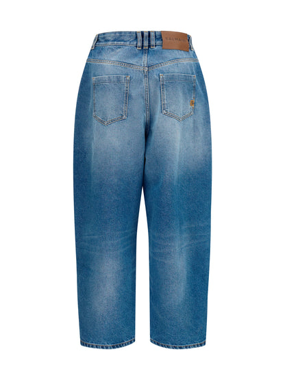 Barrel Denim Jeans Blue Jean
