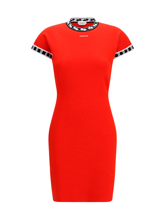 Mini Dress Cotton Knit Scarlet