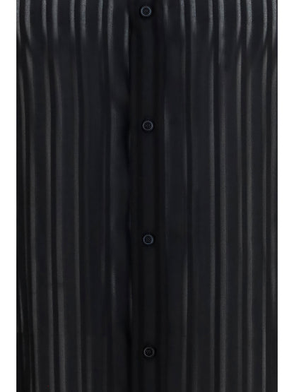 Shirt Striped Silk Gauze Black