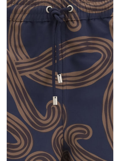 Technical Swim Shorts Navy/Brown