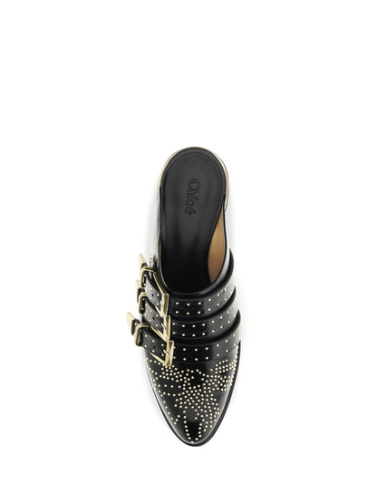 Leather Mules Susan Black