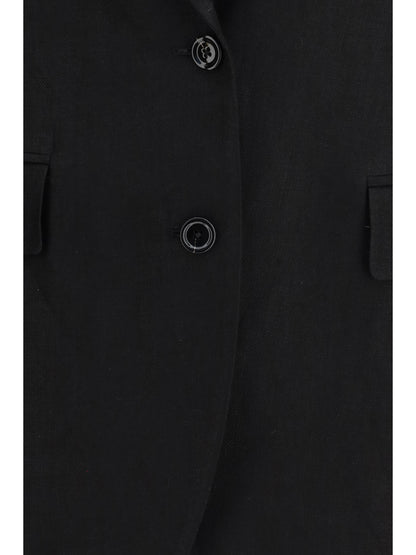 Blazer Double-Breasted Linen Black