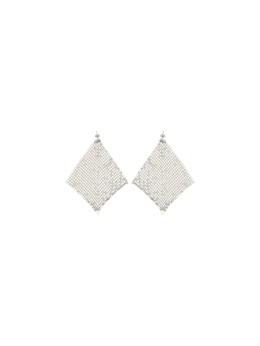 Earrings Pixel Chainmail Silver