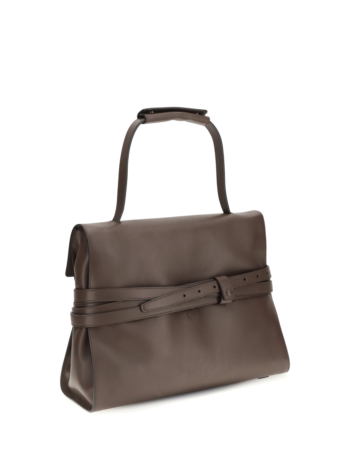 Handbag Tie Me Chocolate Calf Leather