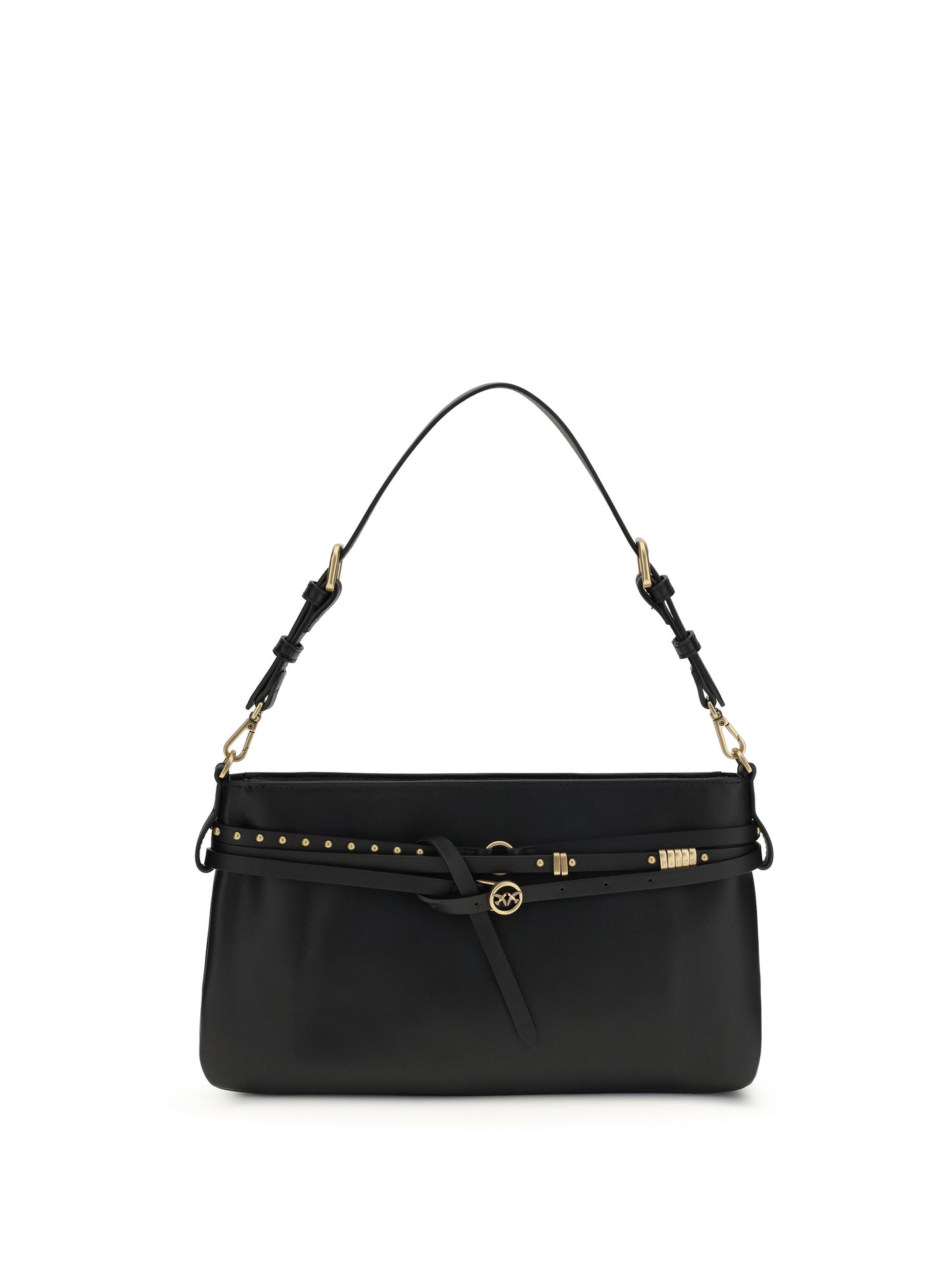 Shoulder Bag Calf Leather Black/Antique Gold