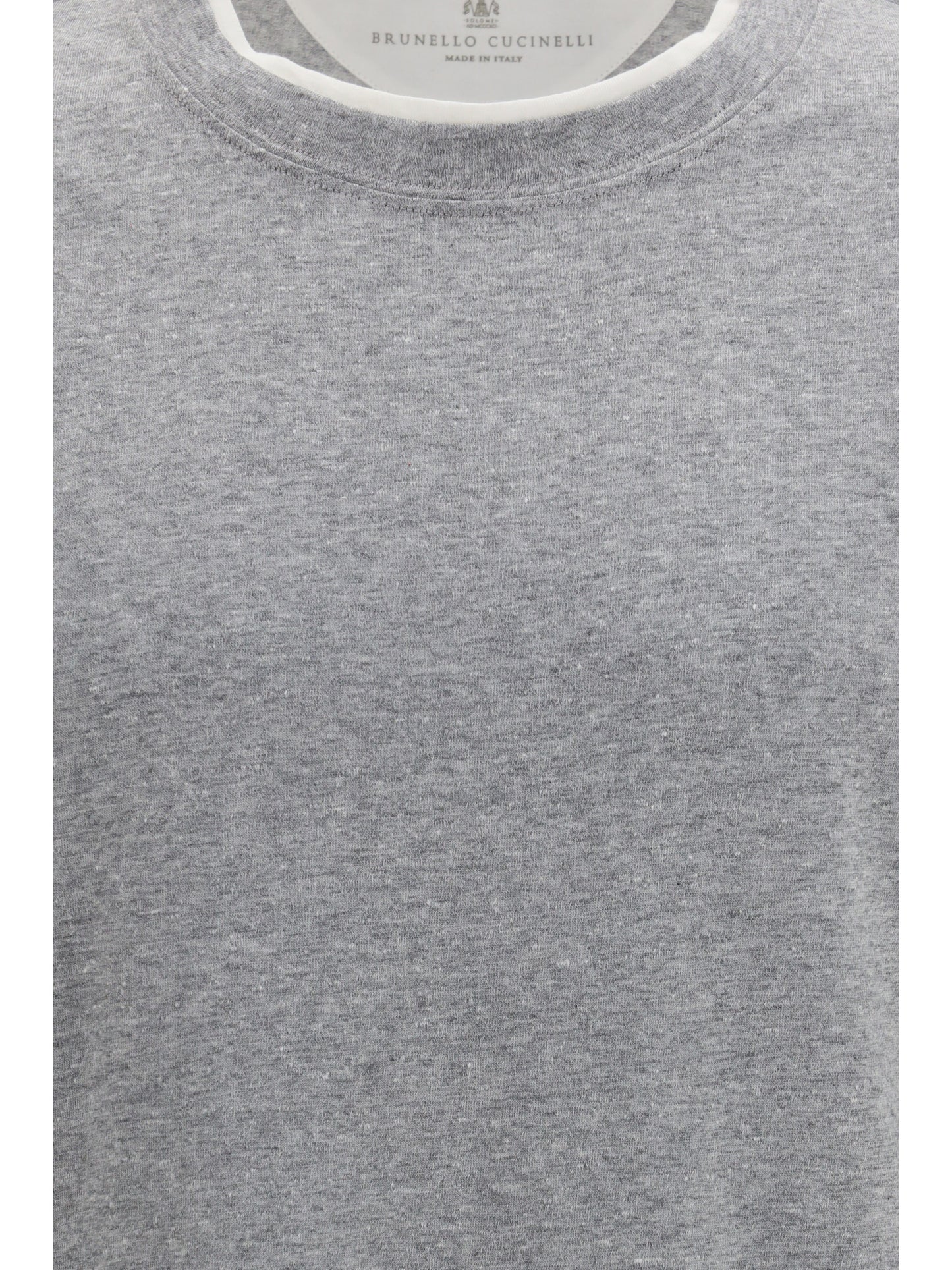 Short-Sleeve Cotton T-Shirt Medium Grey/Off White