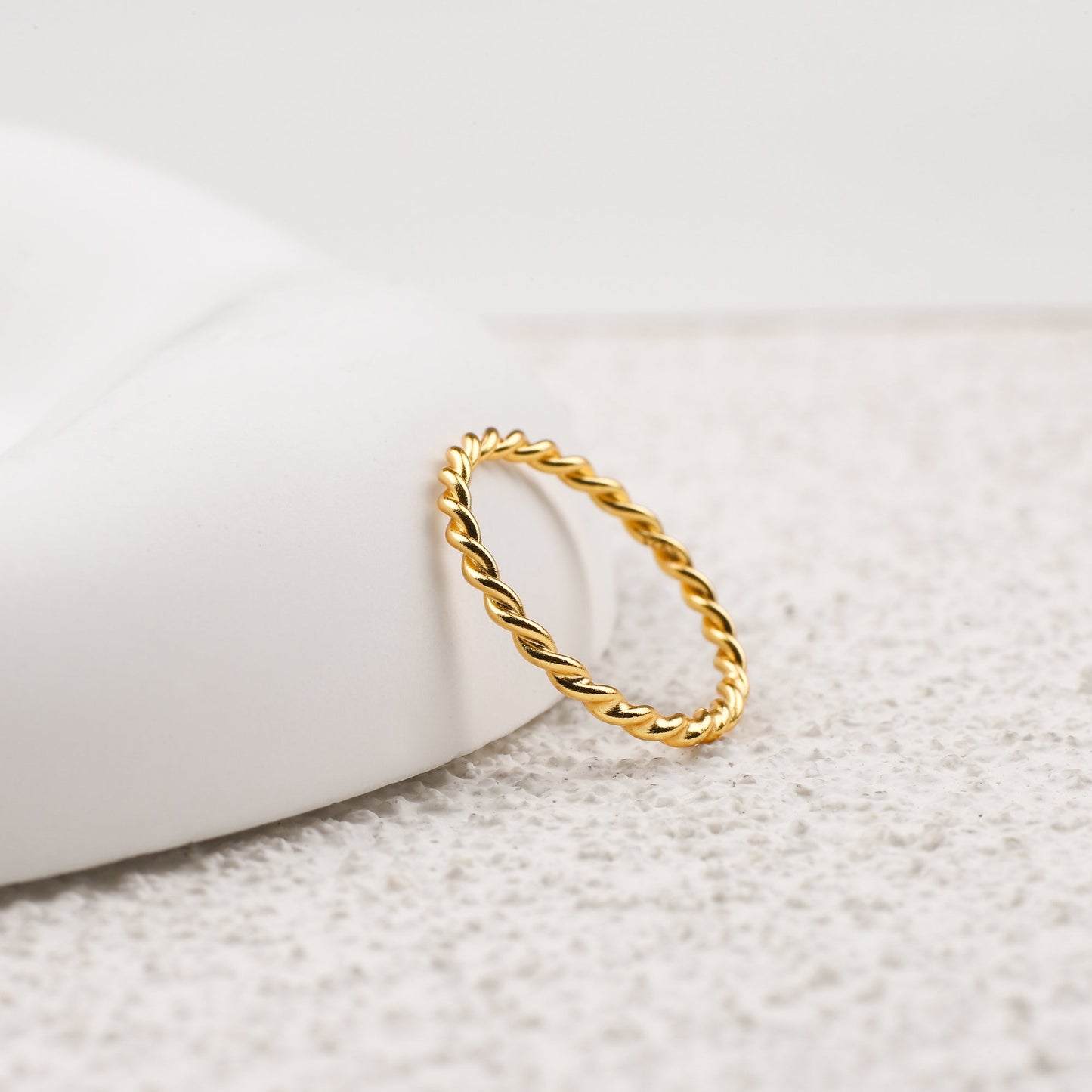 Mint & Lily Dainty Braided Stacking Ring