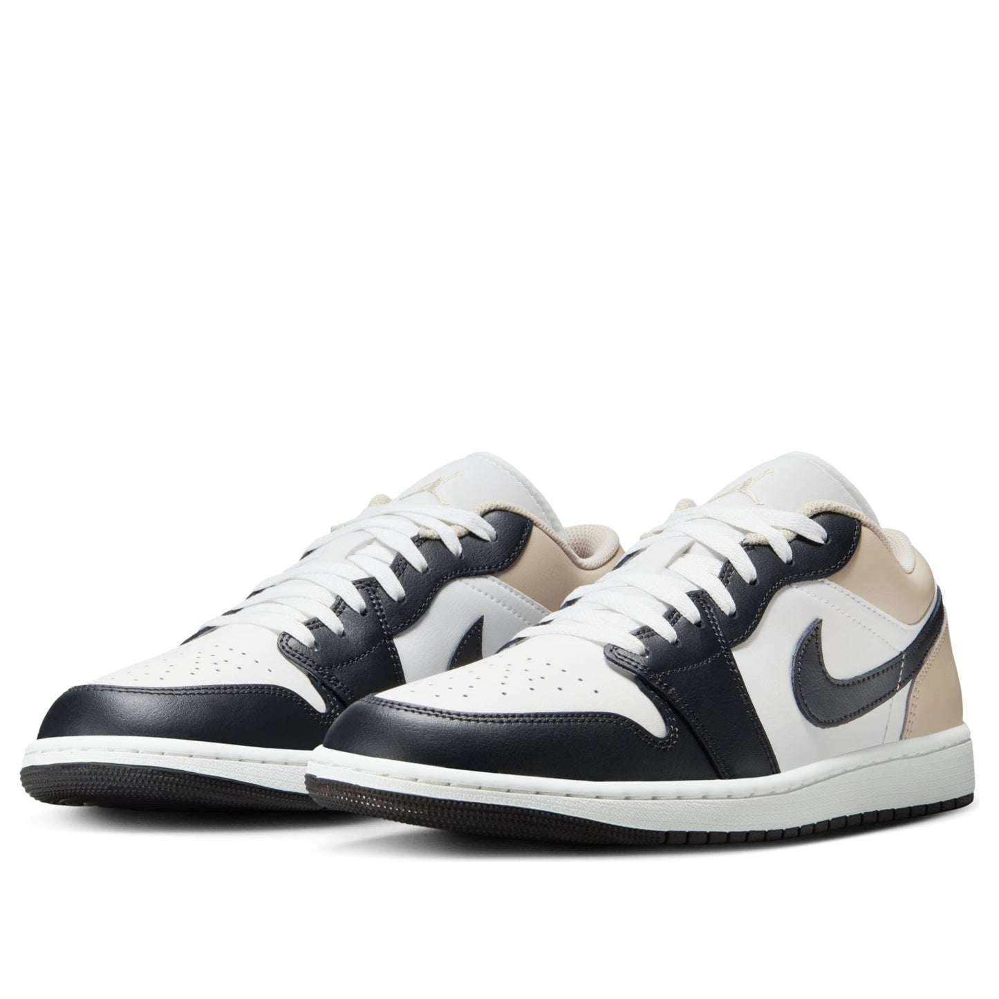 [553558-153] Mens Air Jordan Retro 1 Low 'black Toe Rattan'