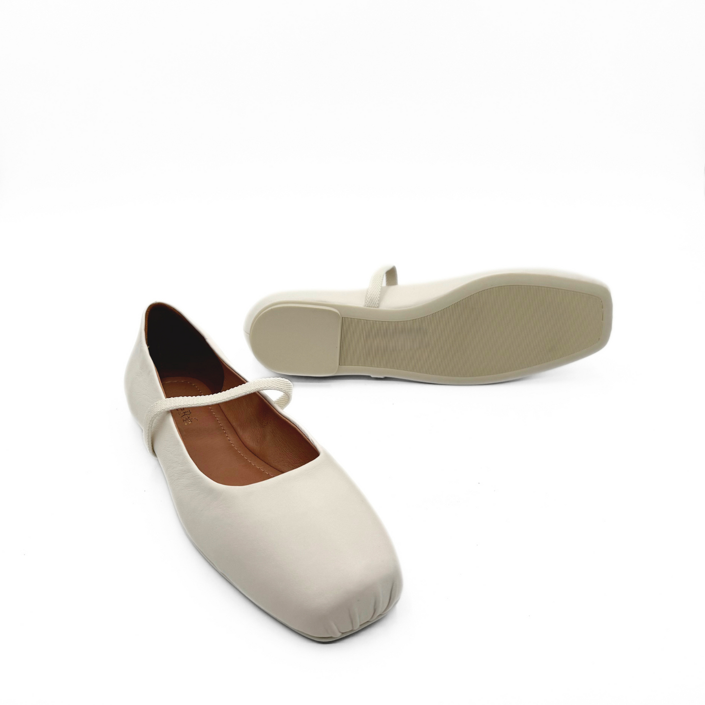 Mary Elastic Mary Janes - White