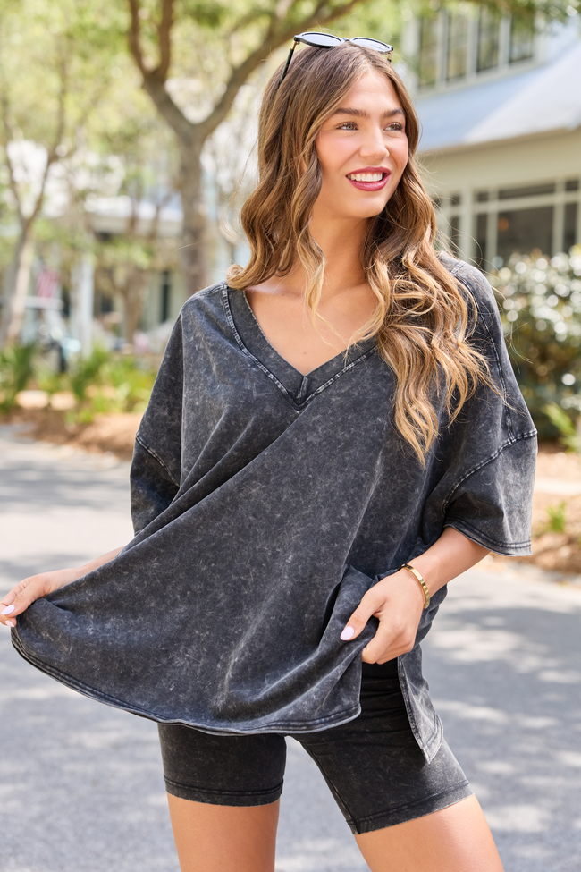 Britton Black Biker Shorts