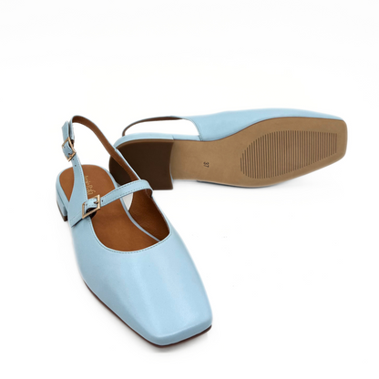 Athena Mary Jane Flats - Blue