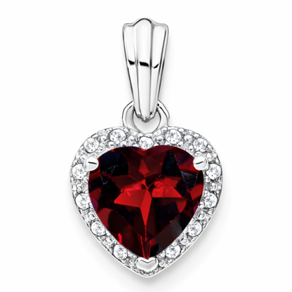 Heart Gemstone and Diamond Halo Pendant