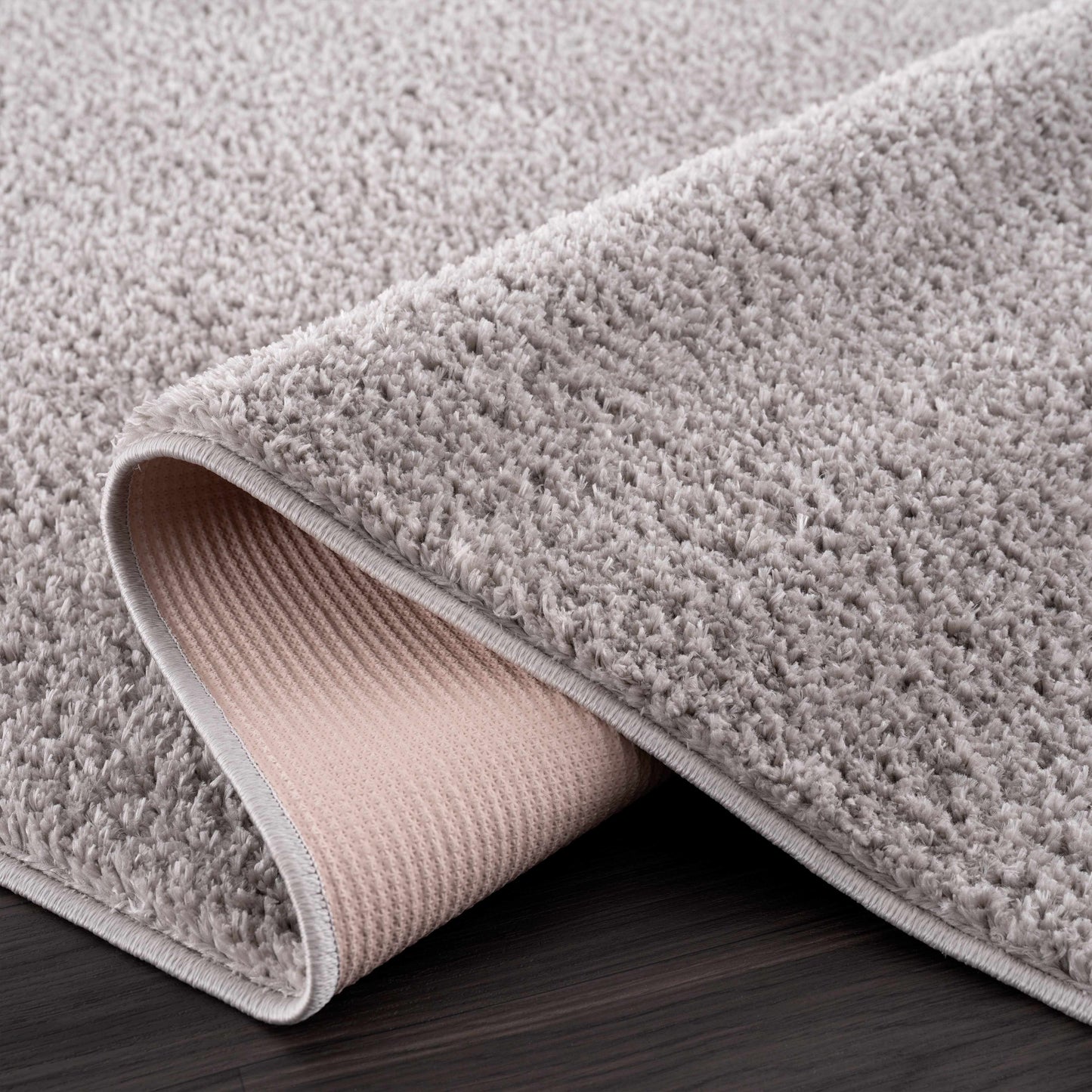 Judy Solid Gray Washable Shag Rug - Clearance