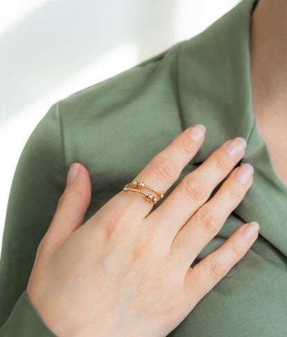 Mint & Lily Adjustable Beaded Fidget Ring