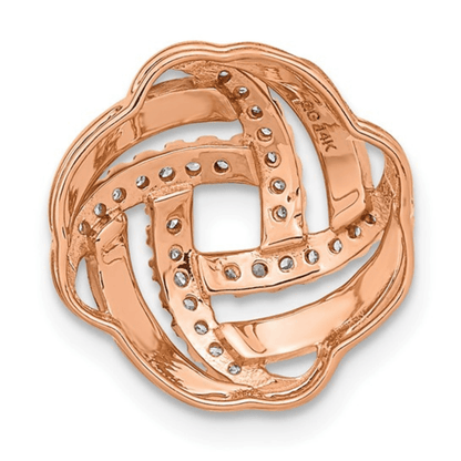 14K Rose Gold Lab Diamond Love Knot Pendant