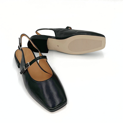Athena Mary Jane Flats - Black
