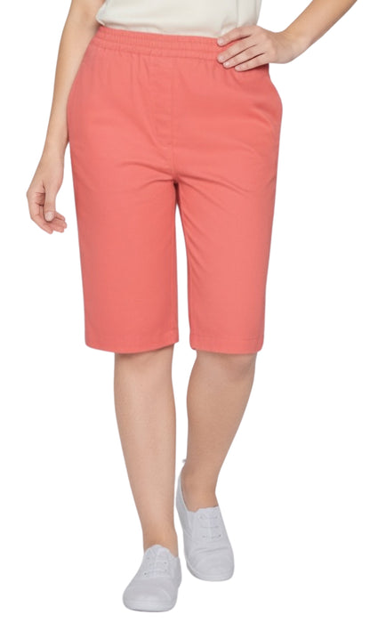 Women's Easy Pull on Bermuda Shorts in Denim and Twill