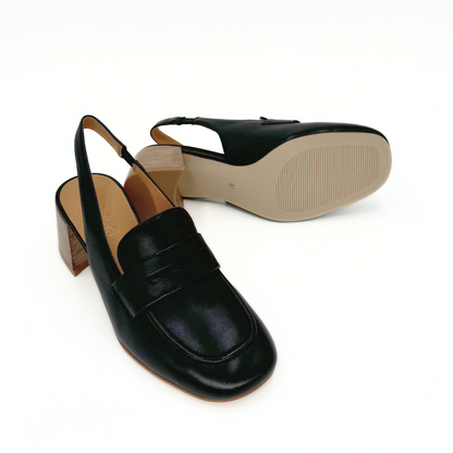 Glasgow Slingback Mules - Black
