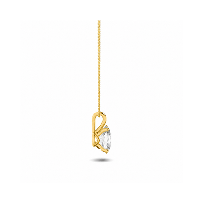 1.0 Ct Oval Lab Grown Diamond (F/VS) Prong 14K Yellow Gold Split Bale Solitaire Pendant Necklace