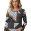 Brown Black Polka Dot Print