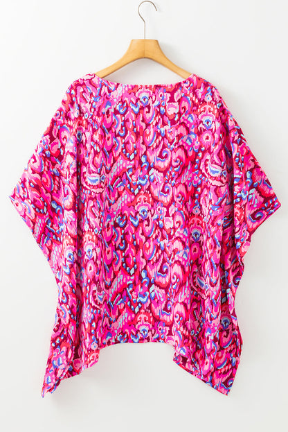 Madeleine Abstract Loose Fit Tunic Blouse - Threaded Pear
