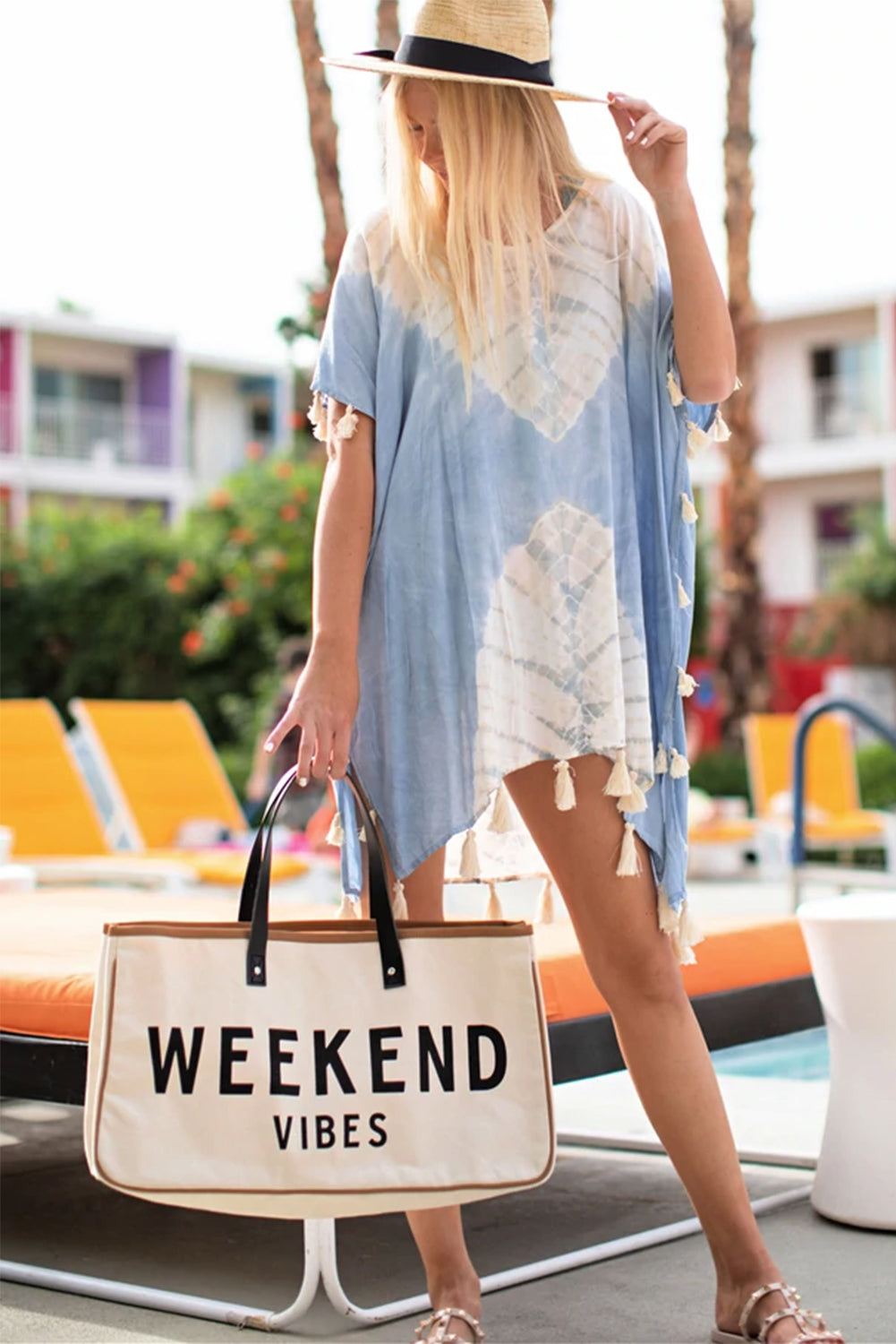 Threaded Pear Alicia WEEKEND VIBES Canvas Tote