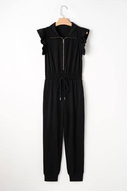 Threaded Pear Azariah Drawstring Elastic Waistband Jumpsuit