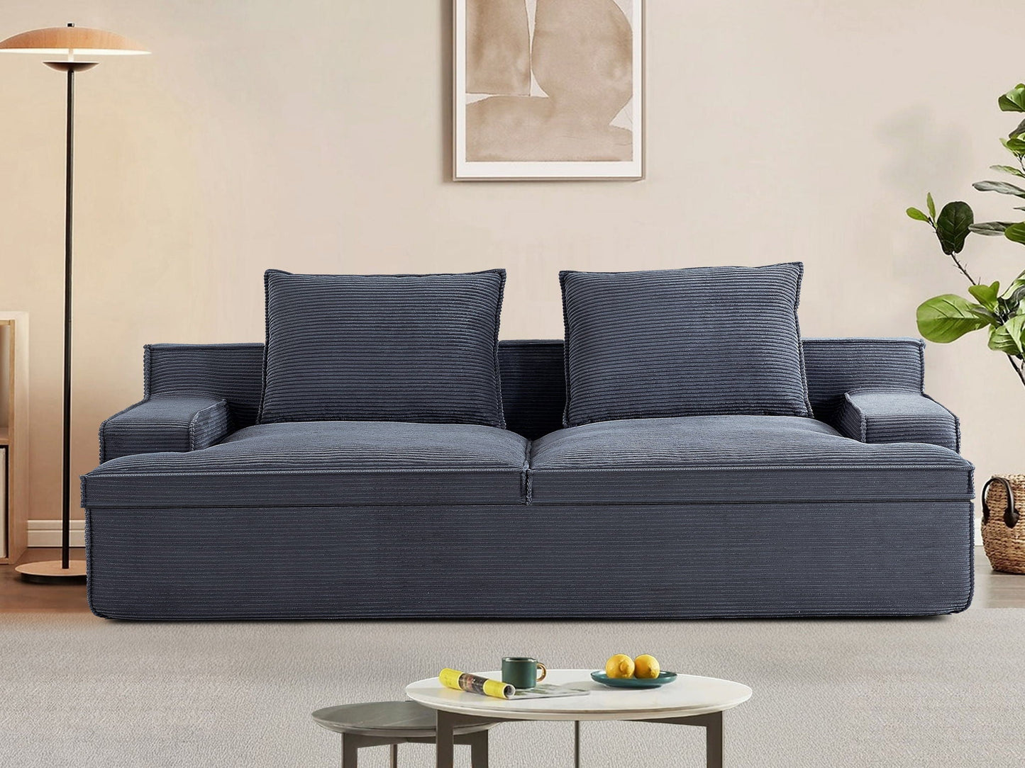 Nimbus - Oversized Full Foam 4 Seater Couch for Living Room Upholstered in Soft, Wide Armrests