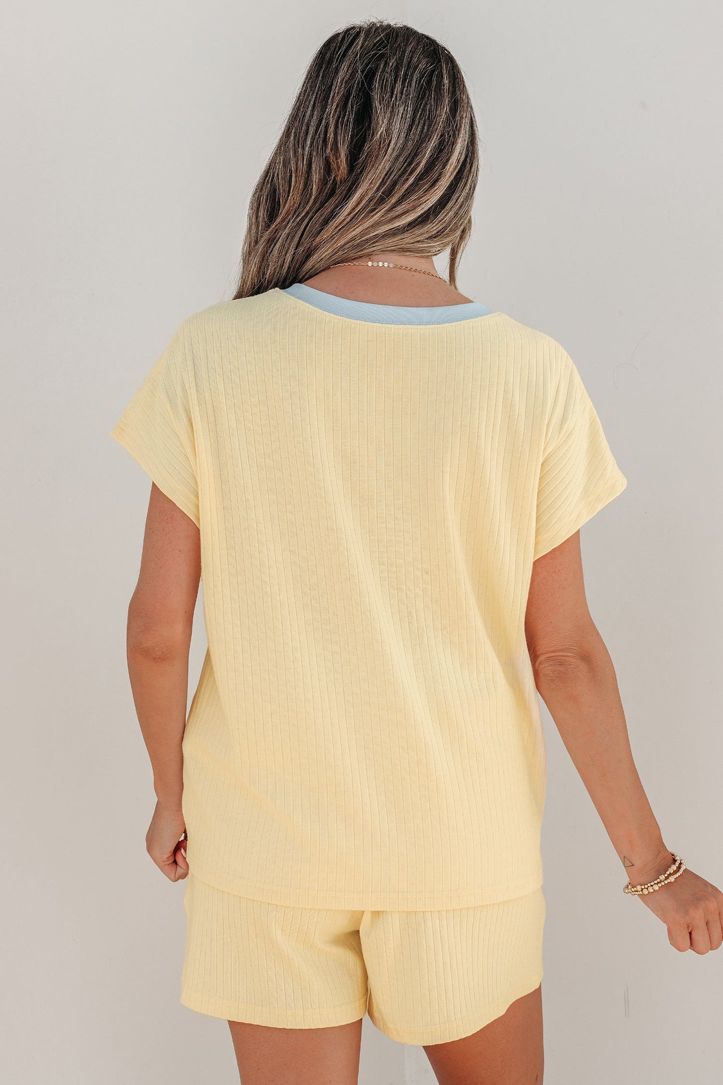 Threaded Pear Sunny Trim Casual Short Set
