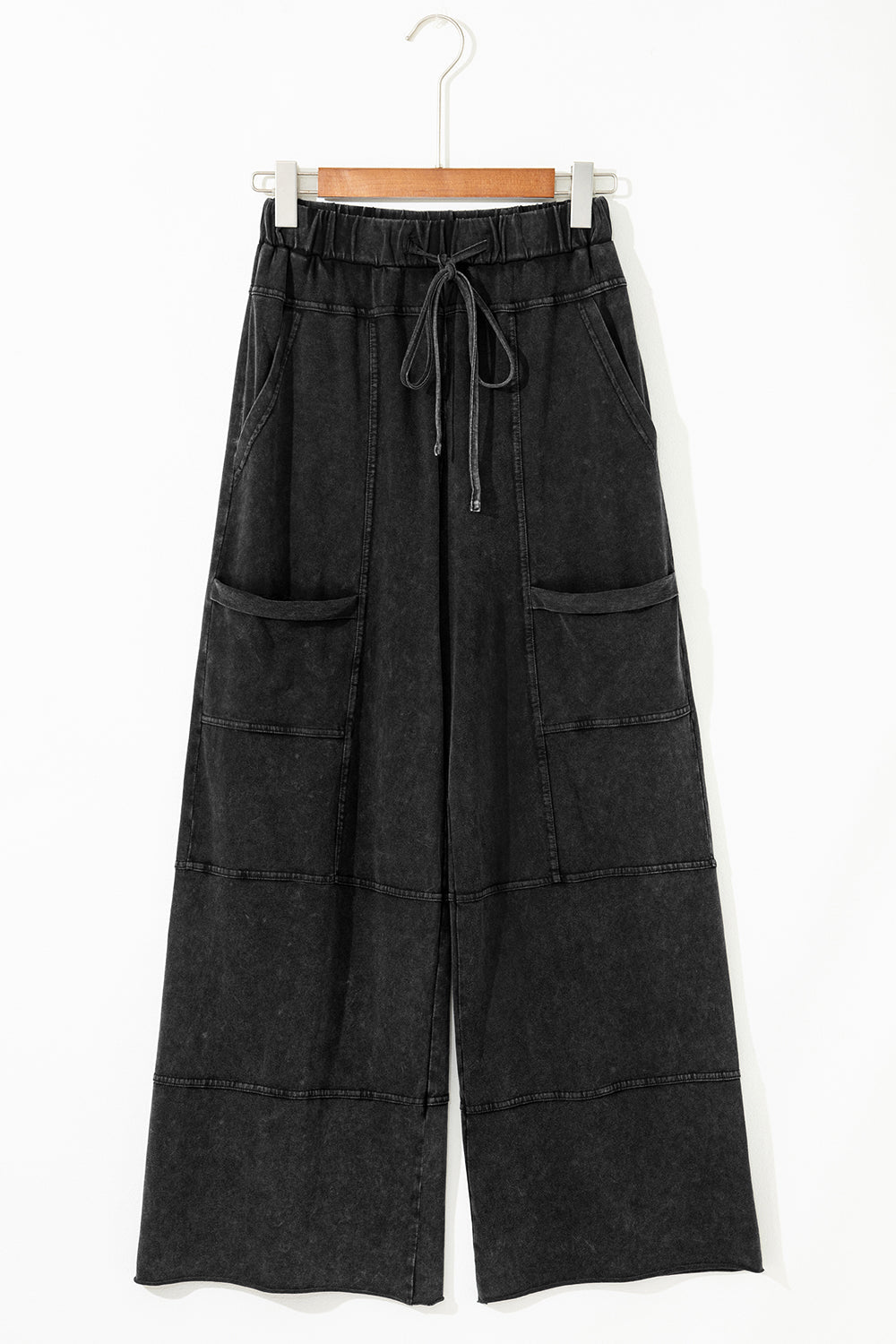 Threaded Pear Brittany Mineral Wash Exposed Seam Drawstring Cargo Pants