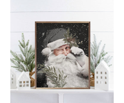 Kendrick Home Grayscale Santa Claus
