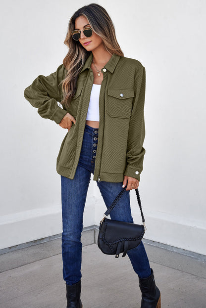 Threaded Pear Remi Zip Up Flap Shirt