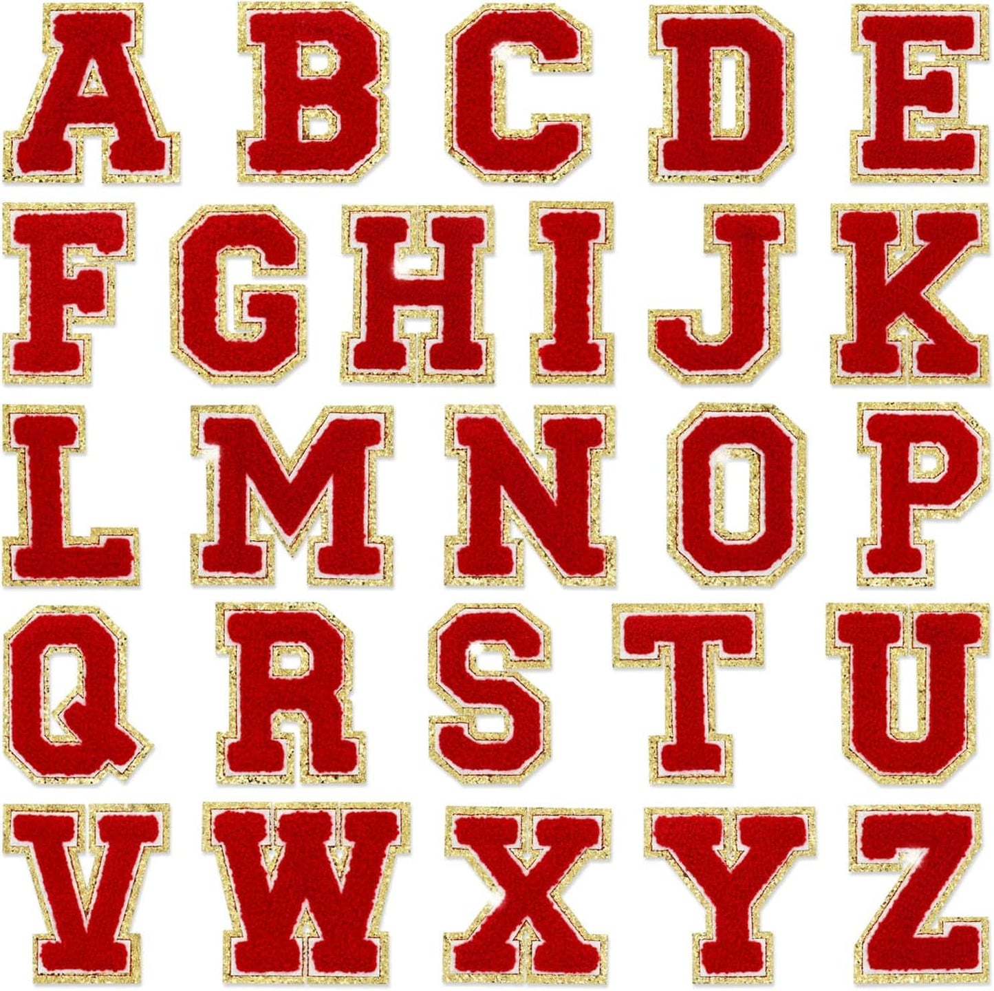 Red Self Adhesive Chenille Letters Patches - Red / B
