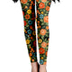 Black Orange Floral Print
