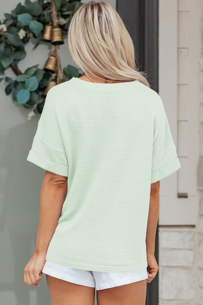 Threaded Pear Willow Short Sleeve Knit Top