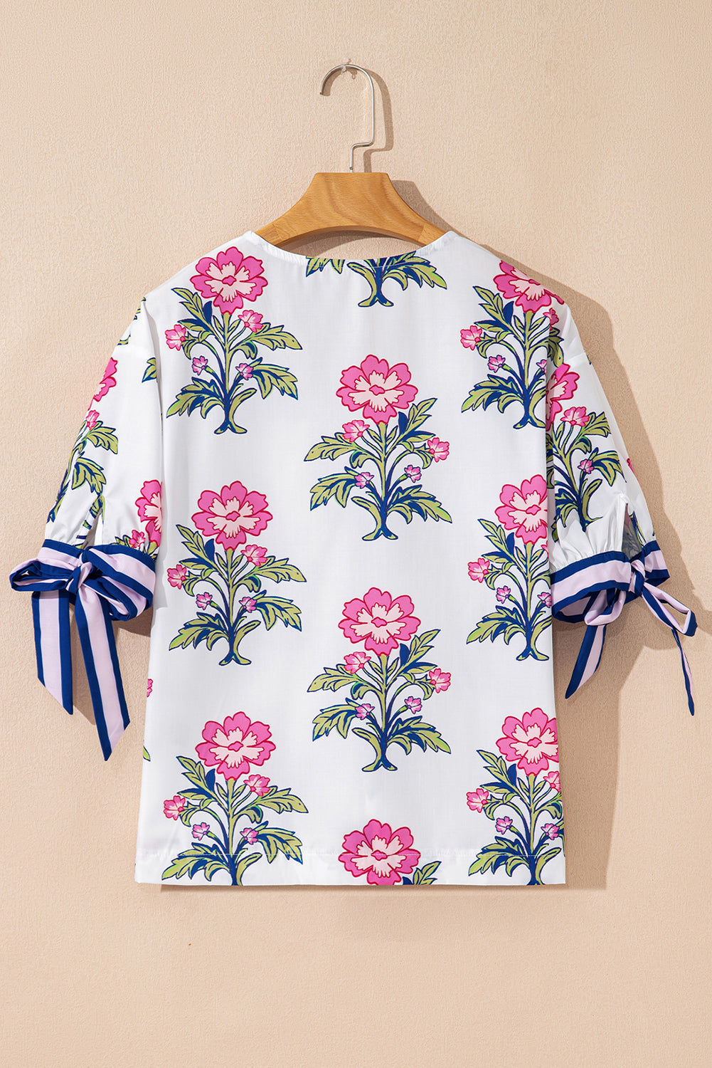Threaded Pear Mae Knot Bubble Sleeve Blouse