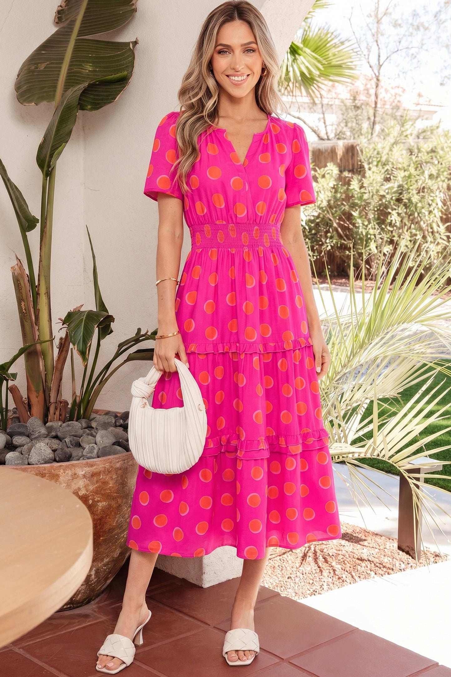 Threaded Pear Myra High Waist Midi Dress