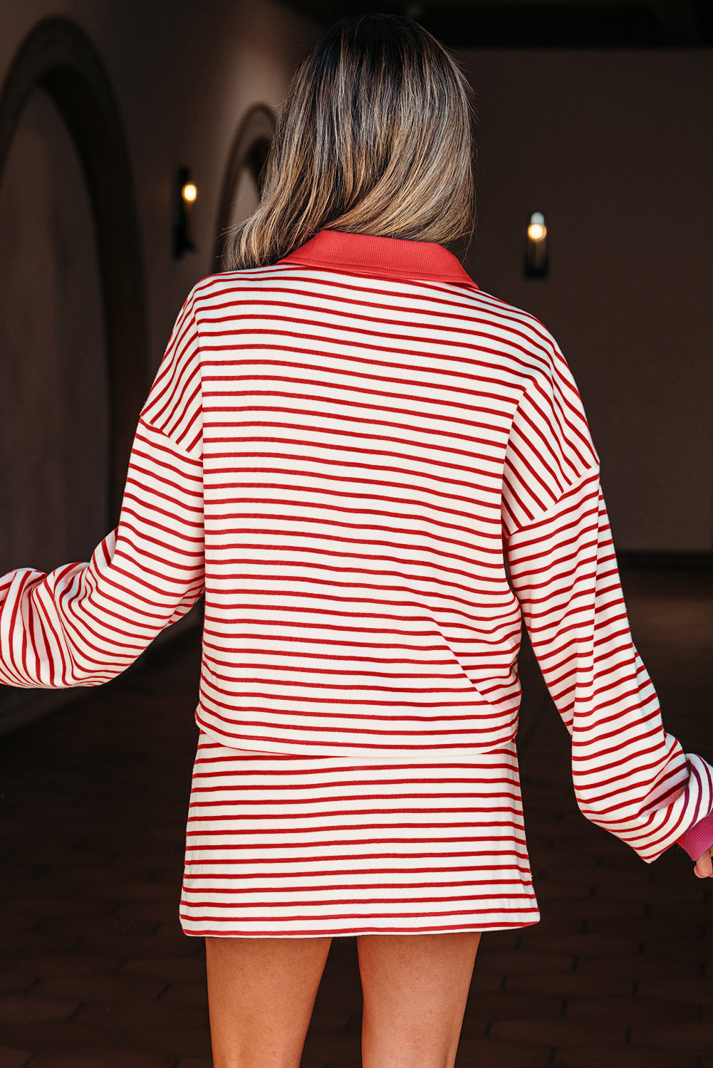 Threaded Pear Zaylee Collared Drop Shoulder Pullover